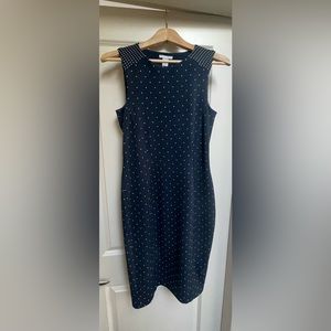 NWT - H&M Dress Size M (size 6-8) in Navy Blue White Polka Dot
